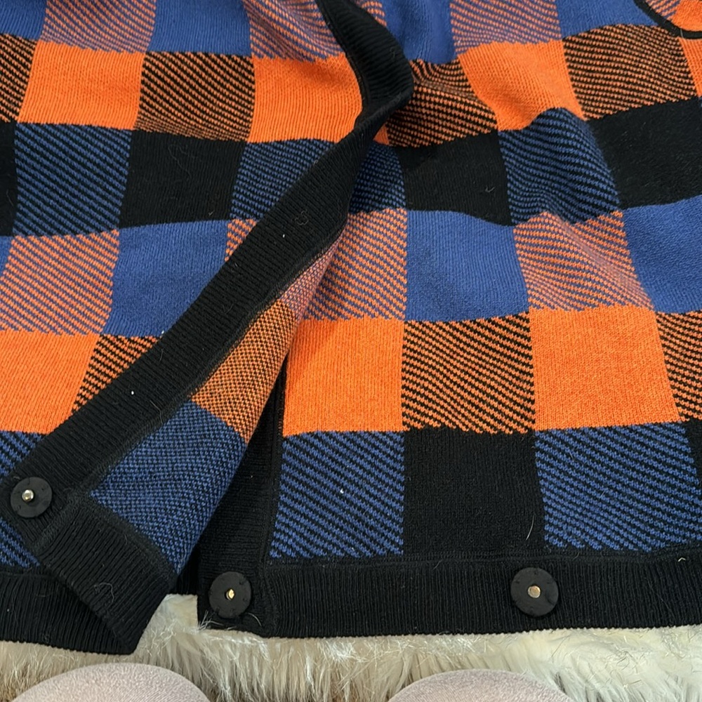 Urban Outfitters Atko mixed wool pocket sweater/ cardigan plaid M - Picture 3 of 8